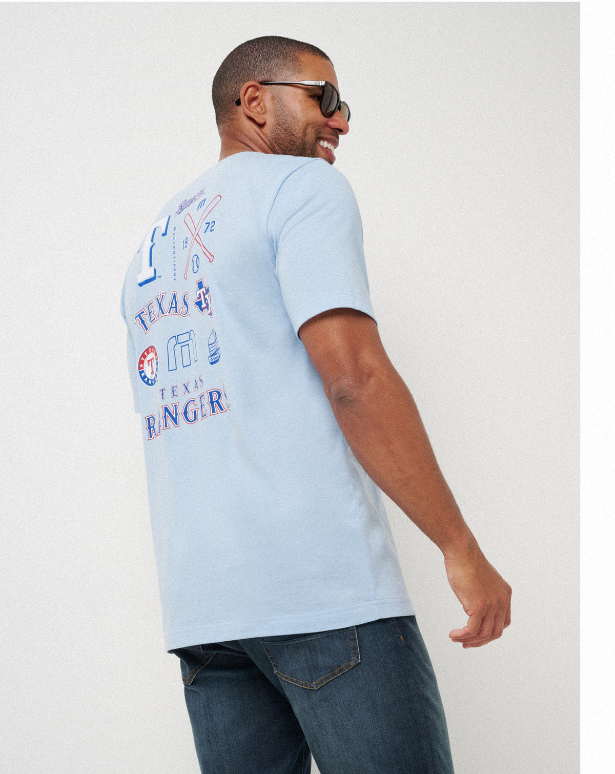 Travis Mathew Online Texas Rangers Friendly Rivalry Tee Men|New