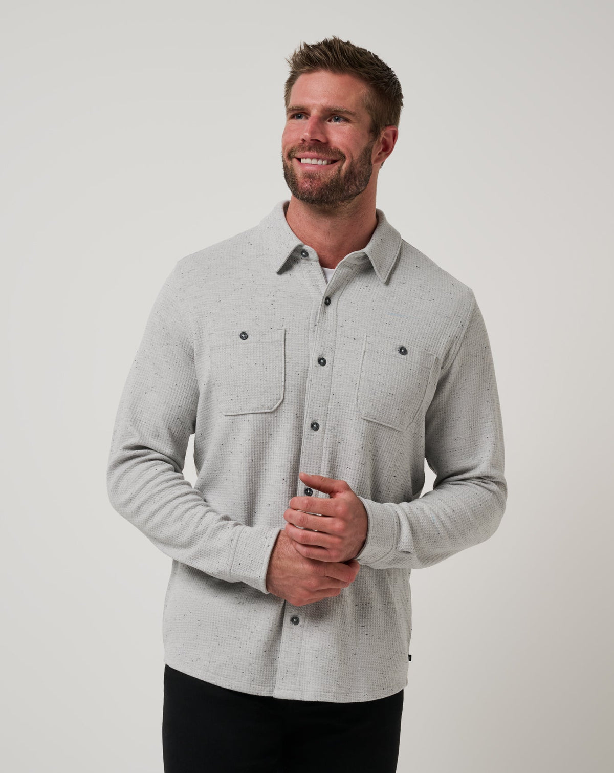 Travis Mathew Sale Cloud Waffle Shirt Jacket Men