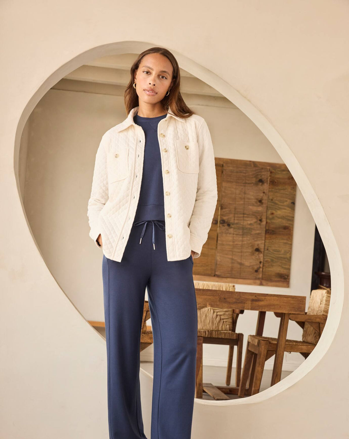 Travis Mathew Online Diamond Quilted Shacket Women